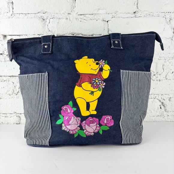 Vintage Handbags - Vintage Disney Pooh Bear Denim Bag